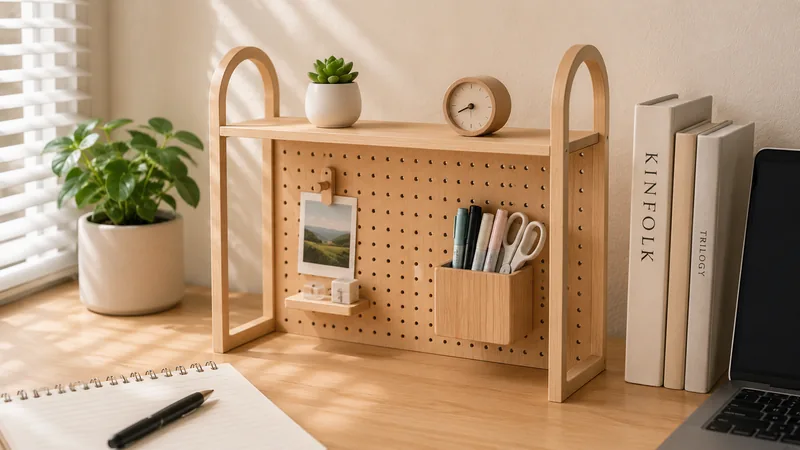 Pegboard Desk Shelf
